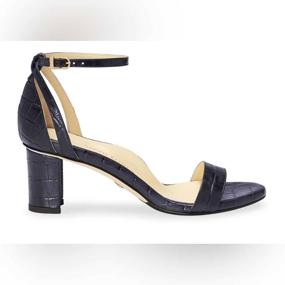 ISO! Looking for Sarah Flint Perfect Block Sandal 60 Navy Blue Embossed, sz 38.5